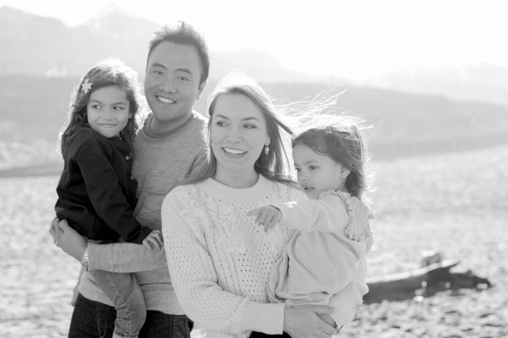 A happy family of four photographed by San Francisco family photographer Robin Jolin.