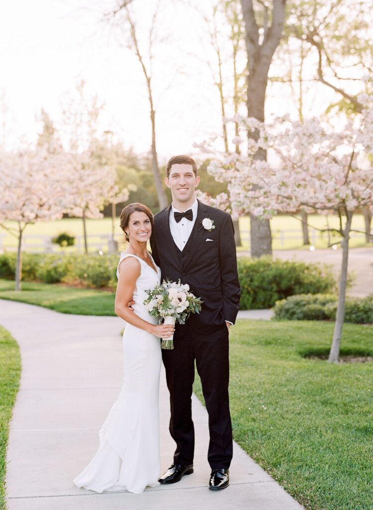 Wedding photographer Robin Jolin captures a new couple outdoors in Atherton, California.