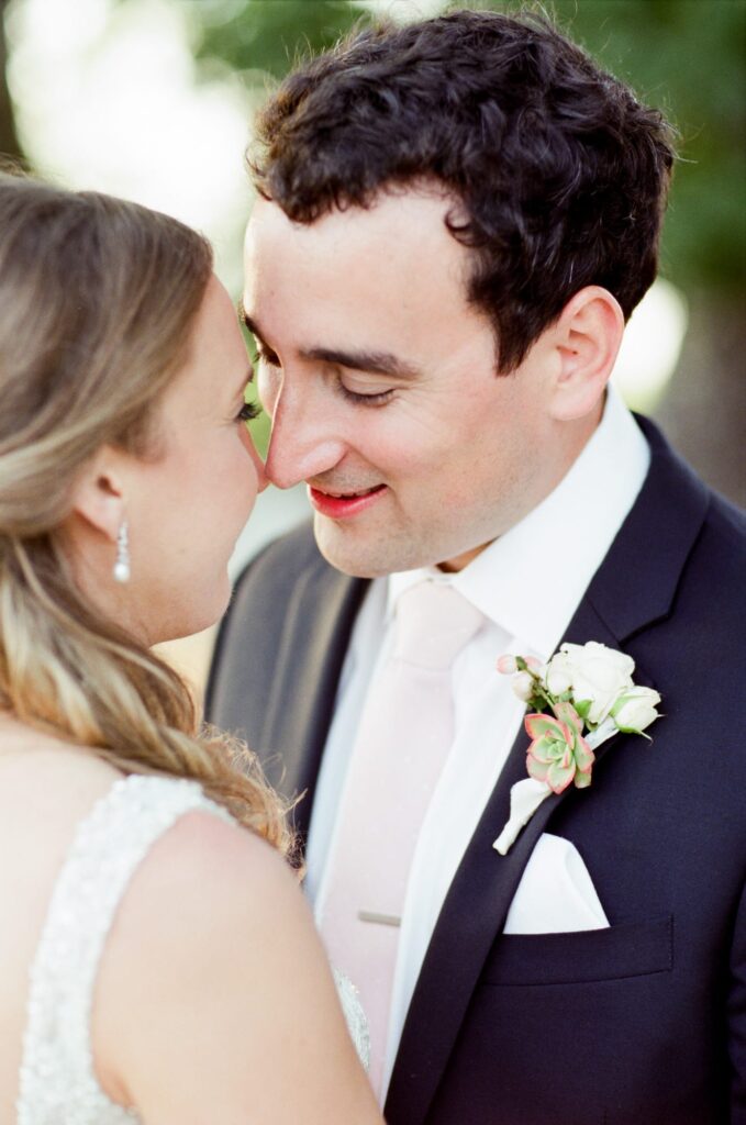 a man about to kiss his wife. close up color image