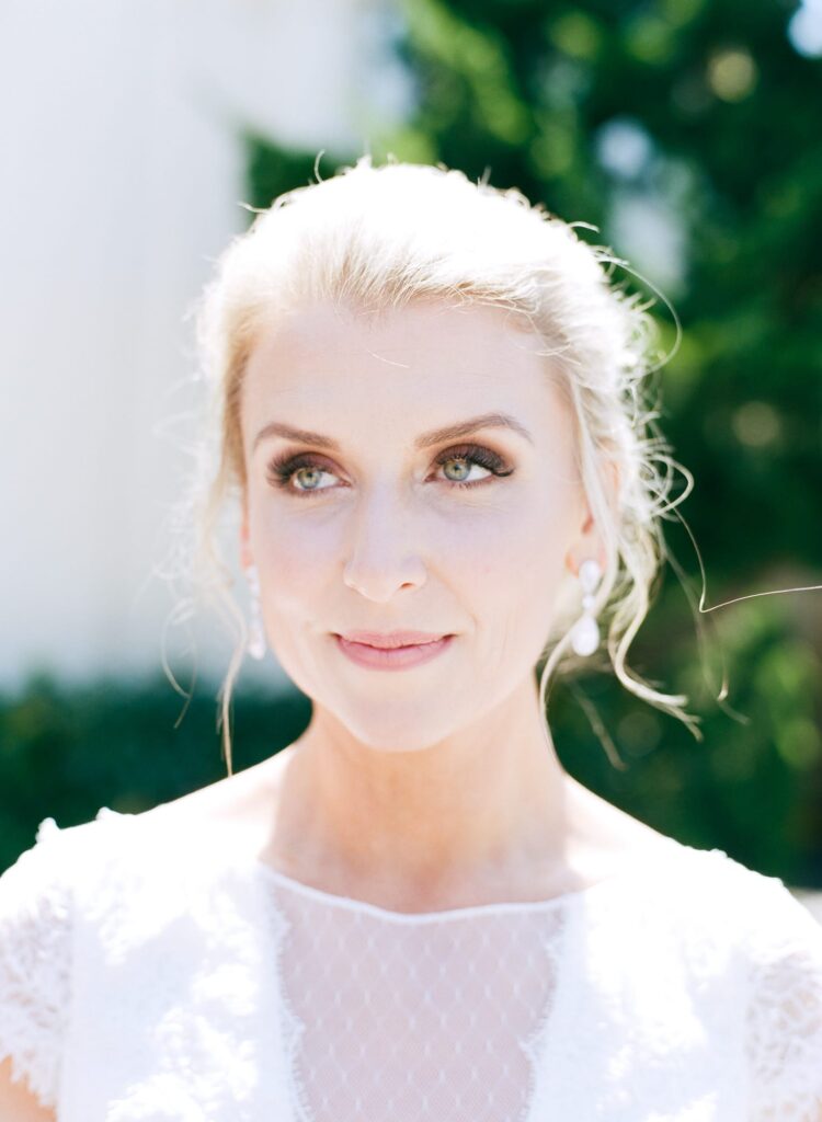 Bride portrait for a Pebble Beach Wedding by Robin Jolin.