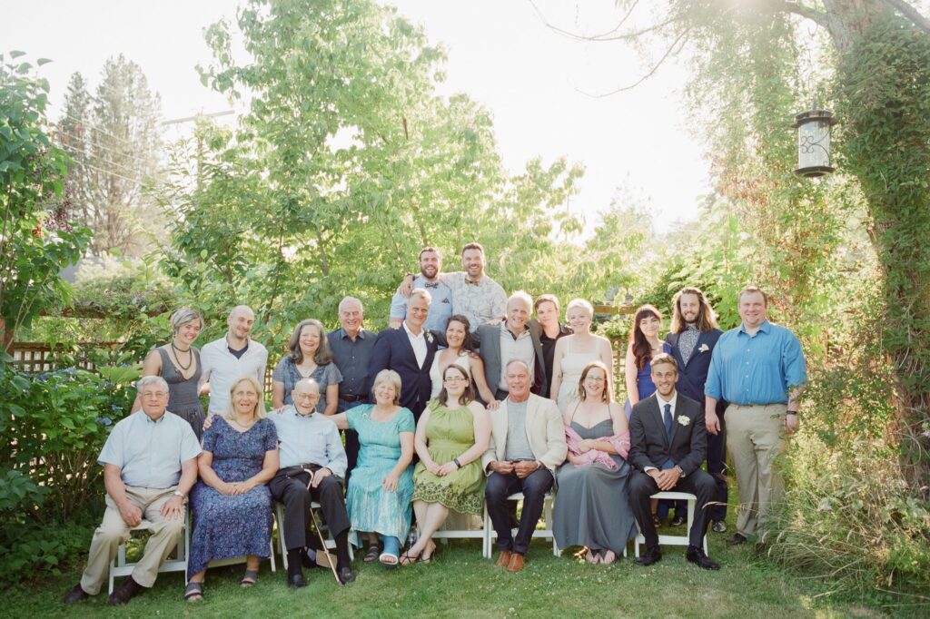 Core family of bride and groom at their San Juan Island Wedding