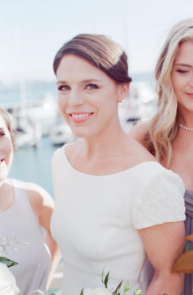 Close-up shot of a bride.