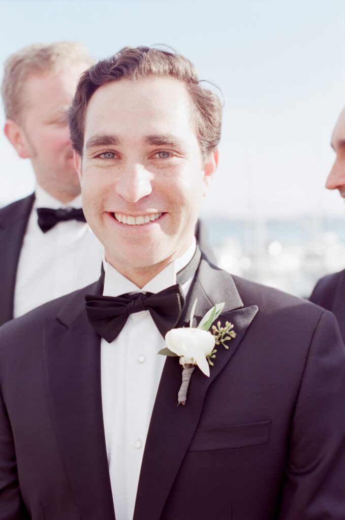 Close-up shot of a groom.