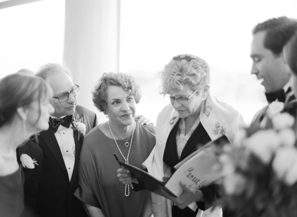 Officiator guides the Tiburon Destination Wedding.