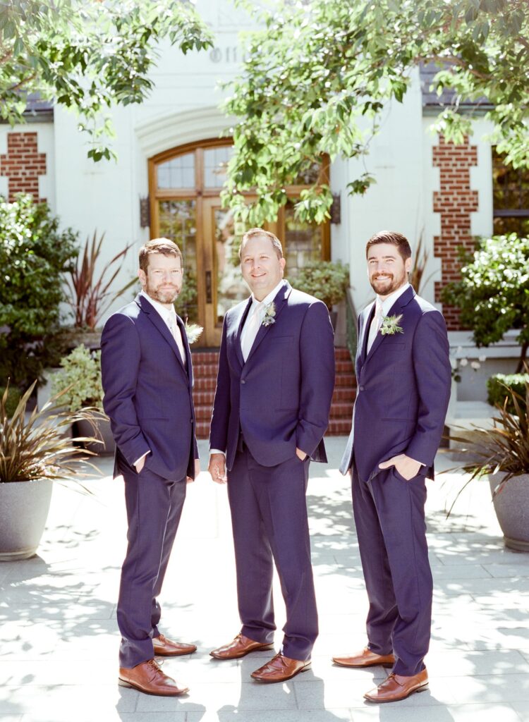 Bridegroom at a Piedmont Wedding with his groomsmen.