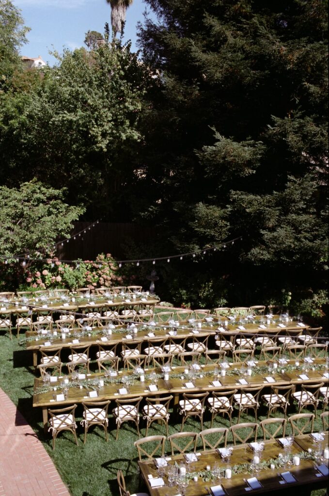 Piedmont Wedding reception party venue with chairs and table arrangements