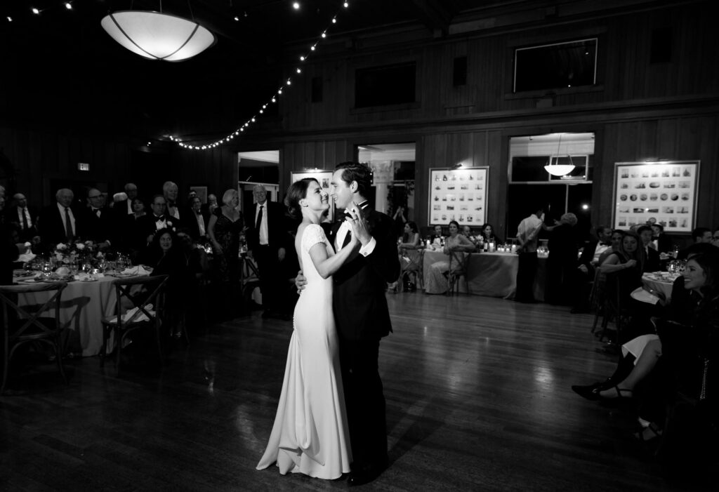 Editorial style wedding reception dance photography in Tiburon by Robin Jolin.