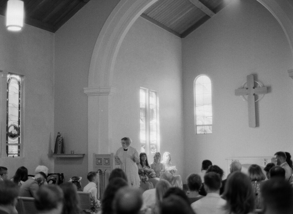 Officiator inaugurates the wedding ceremony.