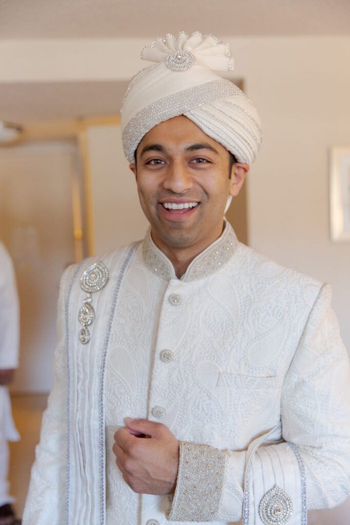 Indian groom wedding attire in the USA.