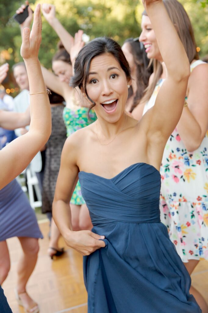 Bridesmaid eager to show her moves as well.