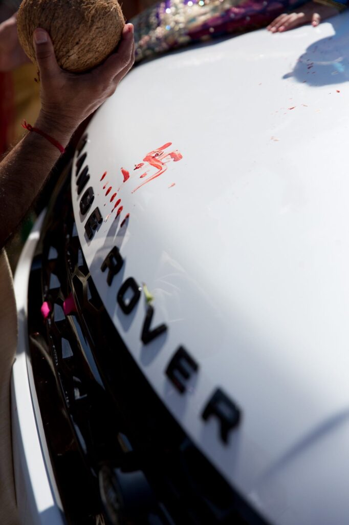 Hindu Swastika on a Range Rover.