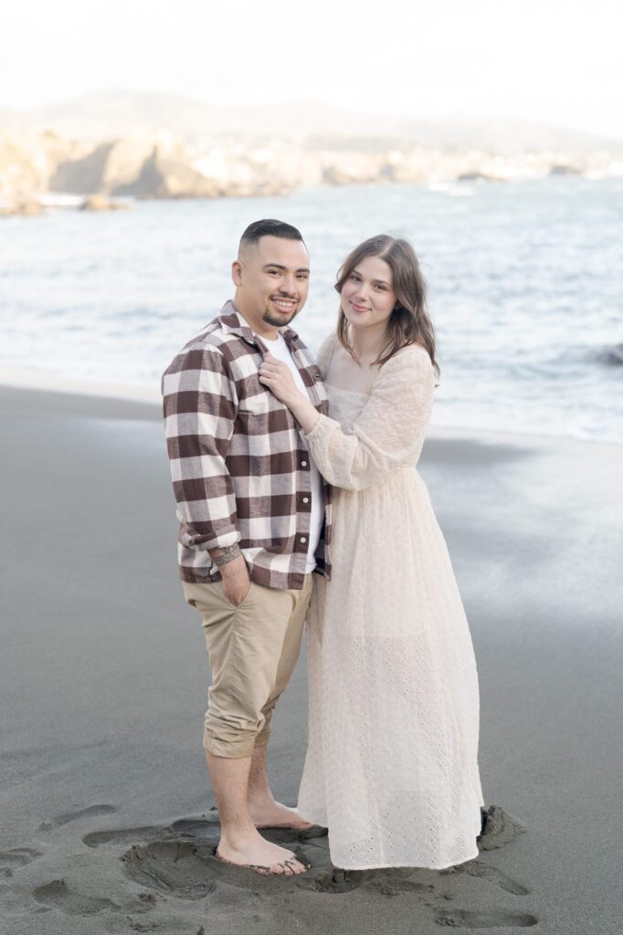 Casual and relaxing engagement photoshoot at the quiet and welcoming  Bodega Bay.