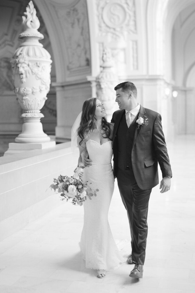 Wedding photoshoot in San Francisco City Hall by Robin Jolin.