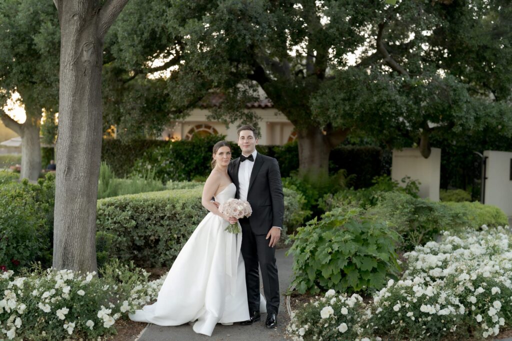 Elegant wedding photography at Menlo Circus Club gardens.