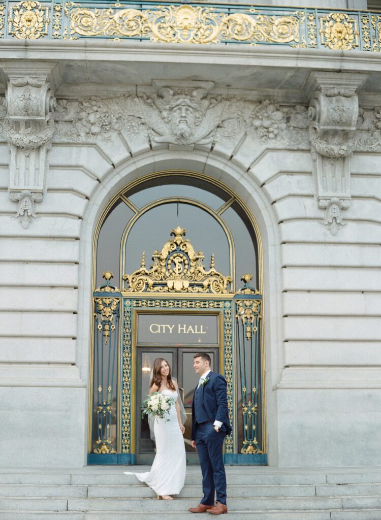 Elegant San Francisco City Hall Wedding photoshoot.